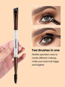 MAANGE 7Pcs/8Pcs Professional Facial Double-Ended Makeup Brush Set ,Comes With Makeup Bag,Bevel&Taper Foundation Brush Contour Brush Blush Brush Powder Brush Eyeshadow Brush Concealer Brush Highlight Brush Smudge Brush,Makeup Tools With Soft Fiber For Easy To Carrying,Set For Travel,Gift For Women&Girls