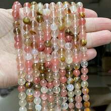 Hạt đá tròn tự nhiên 15 inch 4/6/8/10/12mm, bao gồm ngọc bích/mã não/ngọc lam/pha lê, thích hợp để làm đồ trang sức tự làm, vòng tay, vòng cổ, chữa bệnh luân xa - Nhiều màu - Xem 62