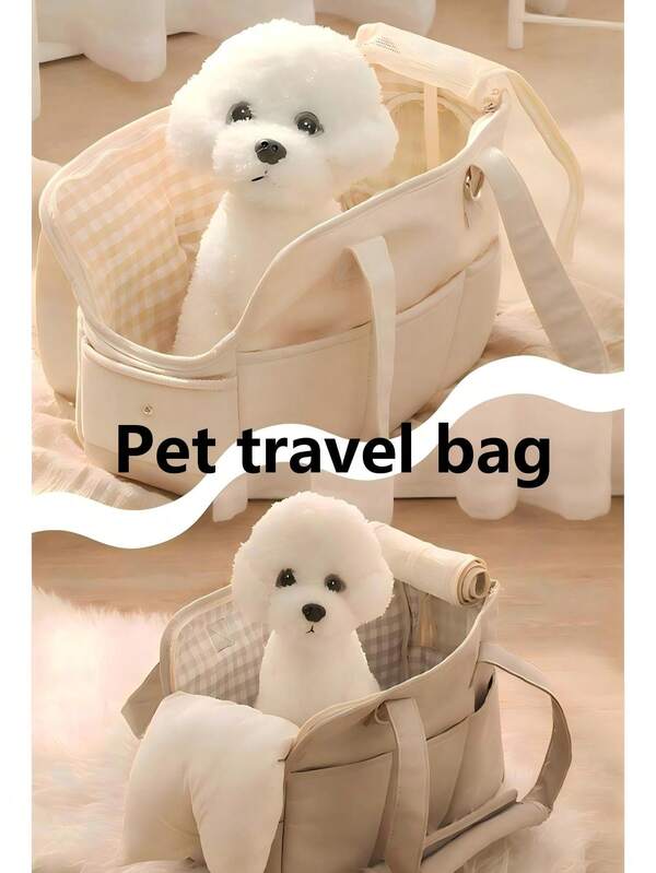 1 حقيبة حمل للحيوانات الأليفة ذات سعة كبيرة بلون أحادي، قابلة للتعديل، مناسبة للقطط والكلاب والحيوانات الأليفة الصغيرة الأخرى، بتصميم متعدد الجيوب، يمكن حملها باليد أو على الكتف، نافذة قابلة للتهوية، تأتي مع وسادة، مريحة وقابلة للتهوية، مناسبة لجميع الفصول، مثالية للسفر والتنزه في الهواء الطلق