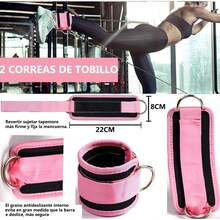 NEWYOUTH Kit Ejercicio 3 en 1, Almohadilla para Barra Gym | | Grilletes para Tobillo de Fitness | | Bandas Elasticas Resistencia, para Ejercicios Gluteos Cadera Piernas Brazos Yoga Pilates Fitness(Rosa) - 1 - Ver 5