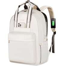 Laptop Backpack For Women, 17 Inch Travel Laptop Bag, Waterproof Computer Backpack Purse For Work Teacher Nurse, Durable Casual Daypack - Hanyu White - View 1