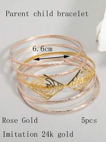 5 أساور معدنية هندسية مصممة بشكل نيش عالي الجودة، مزخرفة بنقوش معقودة ومعلقة بشكل معقود مزدوج