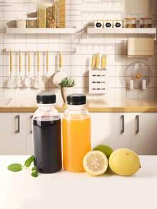 1/3/6pcs Reusable Juice Bottles With Lids, Milkshake Bottles, Empty Bulk Beverage Containers With Caps, Suitable For Cold/Hot Drinks, Juice, Beverages, Water, Milk, Milkshakes And Other Drinks - Multicolor - View 4