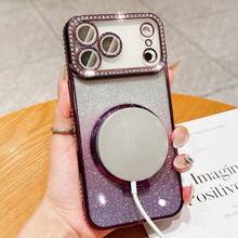 Étui de téléphone de luxe en métal électrolytique avec strass et paillettes compatible avec 17 16E 15 14 13 12 11 X XS Max XR Pro Plus, Galaxy A02S-A07 A12-A17 A22-A26 A32-A36 A50-A56 S20-S25 Note20 EDGE, Honor Y9s X9a X9b X9c 90 Lite Y9X7b X7 8 9P40 Lite Magic 5 6 7 Lite, OPPO A9 A15 A16 A17 A32 A53 A3 Pro A5s A7 A38 A54 A57 A58 A60 A74 Reno7 12 F 13 F C15 C53 C55, Mi A3 13C 14C Note 10 11 12 13 14 Pro+, Infinix Smart8 9 - Prune - Voir 9