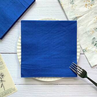 20pcs/Pack Navy Blue, Dark Green, Black Disposable Napkins Made Of Virgin Wood Pulp (6.5*6.5inch), Suitable For Engagement Ceremony, Wedding, Anniversary, Birthday Party, Valentine's Day And Other Holiday Celebrations, Hotels, Restaurants, Bars, Tableware, Disposable Supplies