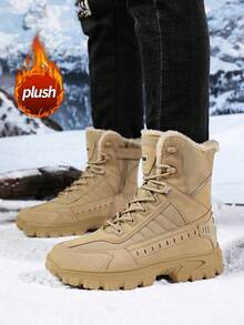 Botas de nieve de caña alta para hombres, botas versátiles deportivas y casuales para el trabajo, zapatos con elevador, botas para otoño/invierno