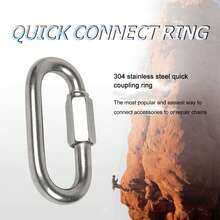 16Pack Heavy Duty Chain Links, Heavy Duty Stainless Steel Screw Chain Quick Links, Thread Quick Link Connector For Chain Gym Swing Hammock Shade Sails, 2.26 Inch Carabiner Clips Repair Chain - Silver - View 3