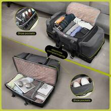 30 Inch Rolling Duffle Bag With Telescopic Handle, Wheeled Duffel Bag With Drop-Bottom,With 2 Layers Of Space Multiple Interior & Exterior Pockets,Extra Large Luggage Bags For Travel - 綠色 - 查看 4
