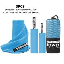 3pcs Ultra-Fine Microfiber Quick Dry Towels, Compact Perfect Travel Towels, Super Soft Sports Towels, Suitable For Camping, Travel, Fitness, Workout, Yoga And More