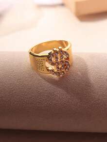 1 buc Inel cu semnul dolarului, Inel hip hop pentru bărbați