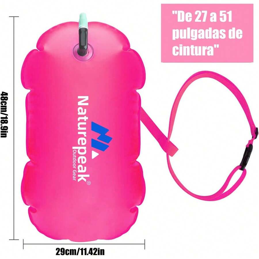 TAGNEFLOR Boya de Natación Aguas Abiertas - Flotador de Natación Salvaje,Flotador de Remolque Ligero con Bolsillo Impermeable para Teléfono |  Visibilidad Alta | Adultos/Niños - Naranja - Ver 1