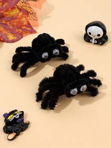 2 pezzi Fermagli per capelli a forma di ragno stile gotico punk per ragazze, fiocco per capelli nero per Ognissanti, accessori per capelli per feste di Ognissanti, regalo perfetto di Ognissanti per ragazze, accessori per capelli