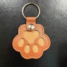 Cute Dog Paw Keychain, Cartoon Pet Hair Storage Leather Case Portable Pet Hair Memorial Keychain Pendant,Christmas,Christmas Decorations