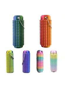 3D打印渐变按摩滚轮，多功能玩具，缓解焦虑、分散疼痛、释放压力，带有纹理凸点和透气孔的感官工具，模块化设计，有助于肌肉放松，是送给朋友、女性或情人节的理想礼物。