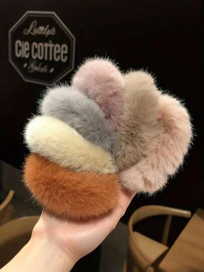 6pcs Fluffy Hair Scrunchies, Fluffy Hair Ties, Ponytail Holders, Everyday Accessories For Women, Multi-Color ,Hair Elastics ,Hair Rubber Bands ,Hair Rope