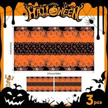 10pcs Manteles Desechables para Mesa Redondos,84 Pulgadas,Mantel para Mesa de Banquetes, Eventos y hogar,Tablón,Mantel de PEVA, Impermeable, Resistente al Desgaste (Negro, 213cm Redondo) - Halloween 2 - Ver 8