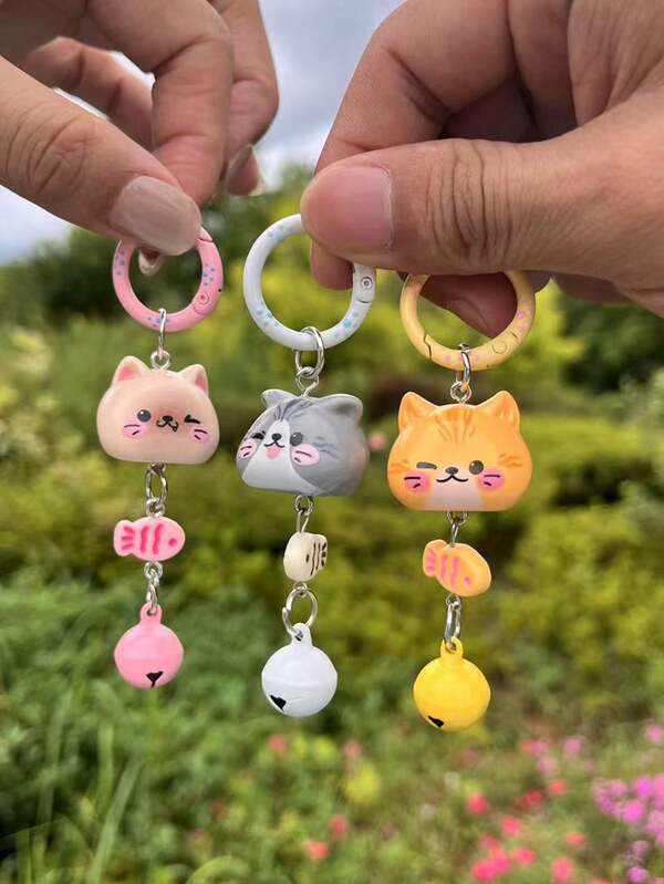 1 قطعة سلسلة مفاتيح قلادة قطة سيامية كرتونية جميلة للأزواج والطلاب والفتيات وسلسلة الهاتف والحقيبة والسيارة وهدايا للأصدقاء والمعلمين وأفكار هدايا للأخوات