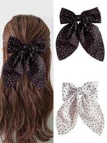 4pcs Autumn Winter Milk Coffee Colors Girls Long Bow Flowers Grid Pattern Hair Clips, Soft Long-Tailed Bow Hairpins, Vintage Metal Hair Clip Silk Headband, Elegant Hair Accessories, Great Gift For Girls