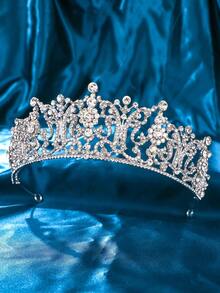 1pc Bridal Crown Headpiece Lady For Princess Evening Gown Styling Elegant Rhinestone Hair Hoop Zinc Alloy Hair Ornament Suitable For Spring Summer Autumn Tiara Costume Crown Hair Garland Hair Vine Tiara Crown Wedding