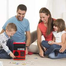 Piggy Bank Cash Coin Can ATM Bank Electronic Coin Money Bank For Kids Age 3-12, Money Savings Box Mini ATM Coin Bank Toys Gifts For 3 4 5 6 7 8 9 10 11 12 Year Old Boys Girls - Red - View 4