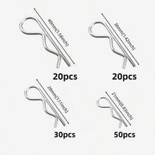 Zestaw 120 szt. wysokiej jakości ocynkowanych sworzni blokujących – ocynkowane, trwałe i odporne na rdzę elementy złączne do napraw samochodowych i małych silników, zaciski z sworzniami blokującymi typu R, zaciski sprężynowe, szpilki do włosów, ocynkowane sworznie mocujące