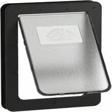 Hakuna Pets Super Tough Pet, Cat And Dog Door With 2-Way Locking Panel For Screens, Doors, Walls And Glass Up To 2.17" Thick, Large, Black,21789995