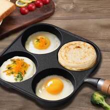 Cast Iron Egg Frying Pan, Egg Cooker Pan, Egg Pot With Flat Bottom For Frying Eggs, Pancake, Omelet, Steak - Black - View 4