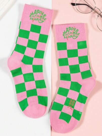 Warner Bros 6/3/1 Pair Harry Potter Style College Socks, Breathable Men/Women Soft Plaid Socks, Retro Mid-Calf Socks, JK College Style Peripherals, Christmas Socks, Student Couple Cute Socks