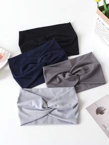 1 pieza Diadema deportiva casual de yoga extra ancha con diseño cruzado para mujer, accesorio de moda para uso diario, regalos, viajes, regalos para mujeres, artículos para el cabello, rellenos de calcetines