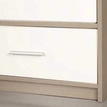 AKTIVE Max Home Cómoda dormitorio multiusos, Gris y blanco, 6 cajones de tela ligeros, 114x30x70 cm, Estructura madera, Sistema de almacenaje, Organización hogar, Decoración, Mueble vestidor (18415)