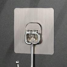 KIT 12 Adhesive Hooks/Multifunctional Wall Stickers Home Kitchen Bedroom Bathroom Organized - 銀色 - 查看 7