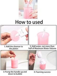White Foam Cup Whip Bubble Maker Home Travel Face Washing Facial Cleanser Foaming Cup Skin Care Foams Maker Portable Cleanser Foam Maker Facial Cleansing Washes Skin Care Tool - one-size - View 4