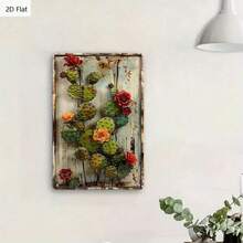 1PC Cactus With Red And Yellow Flowers Tin Sign, Vintage Floral Wall Art, 2D Flat Design, Rustic Home Decor, Retro Decor, Ideal For Living Room, Office & Nature-Inspired Spaces, 8x12 Inches / 20x30 Cm - Multifärgad - Visa 8