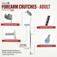 Forearm CrutchesYouth 4 2 To 5 2 PushButton Height Adjustment For Arms And Legs Comfortable Hand Grips 300 Lb. Weight Capacity 1 Pair - 青年 - 查看 2