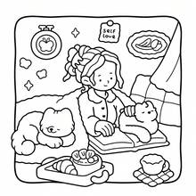 1pc (21cm*21cm) Adult Coloring Book "Girl's Space 2", Thick Opaque Paper, Clear Lines, Easy To Color, Featuring Various Girl's Life Scenes, DIY Coloring, Cultivate Thinking Ability, Suitable For Stationery, School Supplies, Great Gift For Girls, Valentine's Day, New Year - Girl Spaces2 - View 3