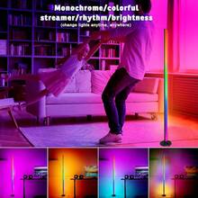 WAYAMY RGB Lampara de Piso Ajustable y Decolorada, Lámpara pie para Salón Inteligente con Control Remoto,Lámpara de pie 2 en 1 RGB de 1.2 metros - 2 - Ver 6