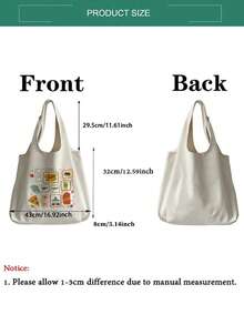 1 Pc  Luke's  Pattern Tote Bag Literature Shoulder Bag Illustration Girl Book Bag Travel Harajuku Handbag Gift For Her, Travel Gift For Man Woman Halloween  Gift For Her, Tv