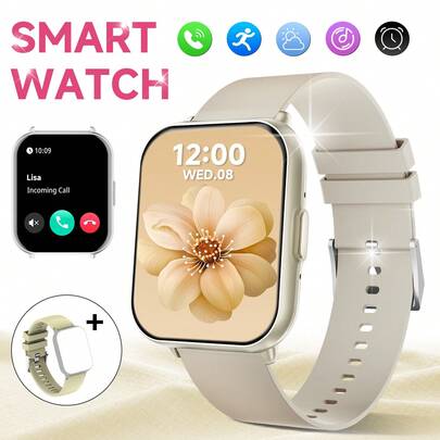 2025 Montre connectée améliorée pour femmes et hommes, écran HD 1,83 pouces, prise en charge des appels sans fil/rappels d'informations/alertes d'alarme, montre connectée étanche 1ATM avec tracker de fitness, compatible avec plus de 100 modes sportifs, montre connectée Dafit compatible avec iOS/Android