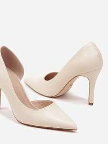 Elegant Pointed Toe Stilettos Women's Shoes - Classic & Versatile - Work/Office, Evening/Party - Beige - View 6
