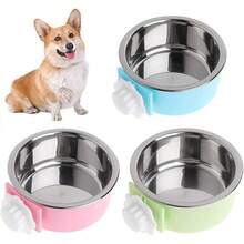 Kathson 2PCS Stainless Steel Dog Bowls Set Removable No Tip Puppy Food And Water Feeder Bowl Basic Metal Small Dog Bowls For Dogs Cats Rabbit Guinea Pigs Ferret FUOT - 尺寸:L(藍色,綠色,粉紅色) - 查看 1