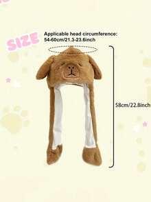 Cute Cartoon Capybara Hat With Adorable Ears, Funny Animal Plush Party Costume Hat, Suitable For Holiday Gatherings - Multicolor - View 6