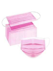 50/100pcs Pink Disposable Face Masks, Reusable Pink Masks - Non-Medical, ASTM Level 1 Safety And Labor Protection, 3-Ply Protective Mask