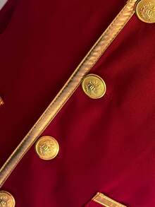 男士翻领无袖时尚前扣中世纪短款背心角色扮演服装 - 紅色 - 查看 3