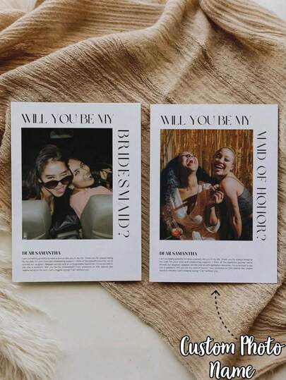 Custom Bridesmaid Invitations, Personalized Bridesmaid Proposal Cards, And Bridesmaid Photo Proposal Cards. "Will You Be My Bridesmaid?" Wedding Invitations, Wedding Supplies, Wedding Decorations, And Bridesmaid Party Cards Are The Perfect Gift For Weddings, Holiday Parties, Father'S Day, And Graduation Seasons, Perfect For Family, Friends, And Loved Ones.