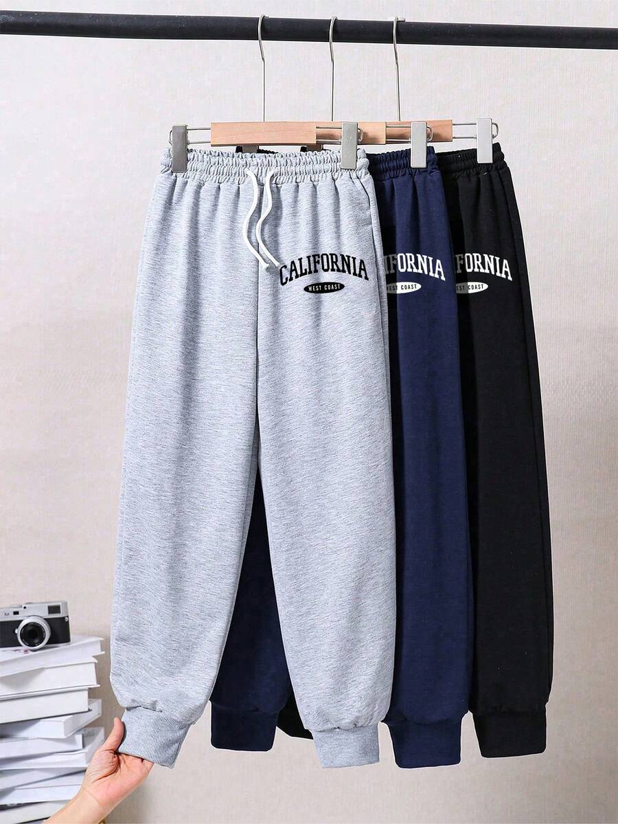 3件套男童字母印花运动裤套装 - 彩色 - 查看 1