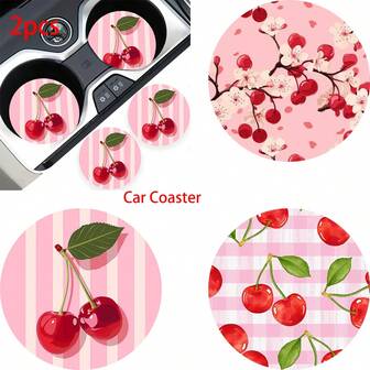 2pcs Car Cup Coaster Stylish & Durable Fast-Drying Non-Slip Car Cup Mat