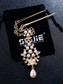 1 قطعة مشبك شعر أنيق متعدد الطبقات مزين بالشرابات واللؤلؤ ذو طرفين، مناسب لارتداء النساء في المناسبات الرسمية والكاجوال، اكسسوار شعر من سبيكة الزنك مناسب كهدية، مشابك شعر، مشابك شعر، مشابك شعر