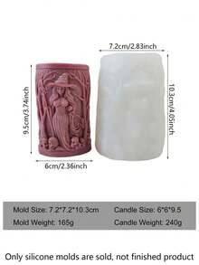 3 buc matrițe din silicon pentru lumânări cu tematică vrăjitoare - matrițe de turnare rășină 3D din silicon, matrițe de lumânări pentru fabricarea lumânărilor DIY, bijuterii și meșteșuguri din rășină de lut, perfecte pentru decorarea casei, pentru Halloween