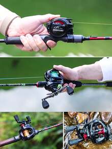 SOUGAYILANG 诱饵式渔线轮 - 7.2:1 齿轮比，16 公斤最大阻力，12 级磁力制动系统，碳纤维机身（左/右手） - 彩色 - 查看 11