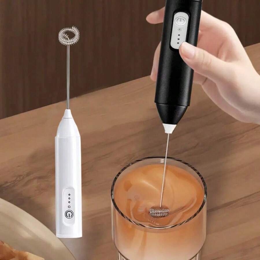 Rechargeable Milk Frother, USB-C Charging Coffee Frother With Stainless Steel Whisk And 3 Speeds, Electric Handheld Drink Blender